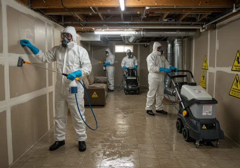 Basement Moisture Removal and Structural Drying process in Currituck, NC